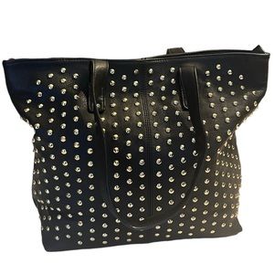 Studded Faux Leather Shoulder Bag